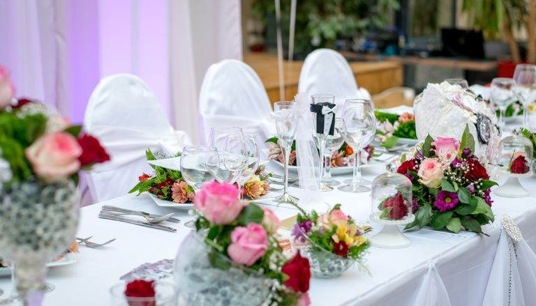 dining table for bride & groom